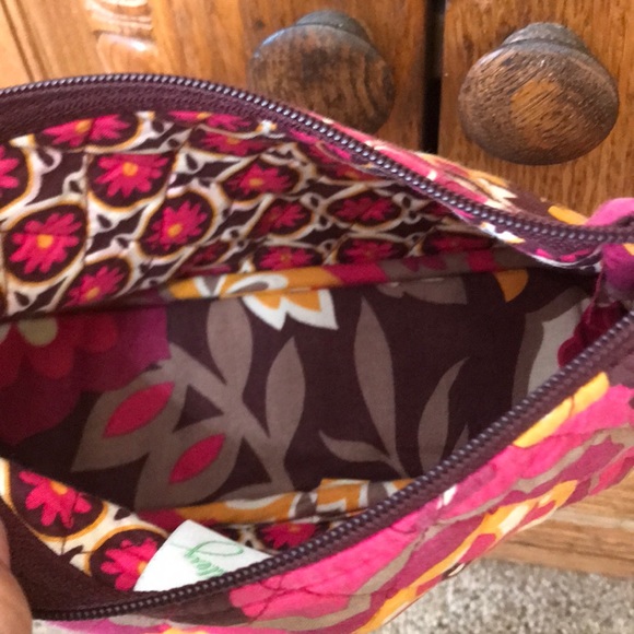 Vera Bradley Pink Brown Floral Print Small Bag - Picture 5 of 7